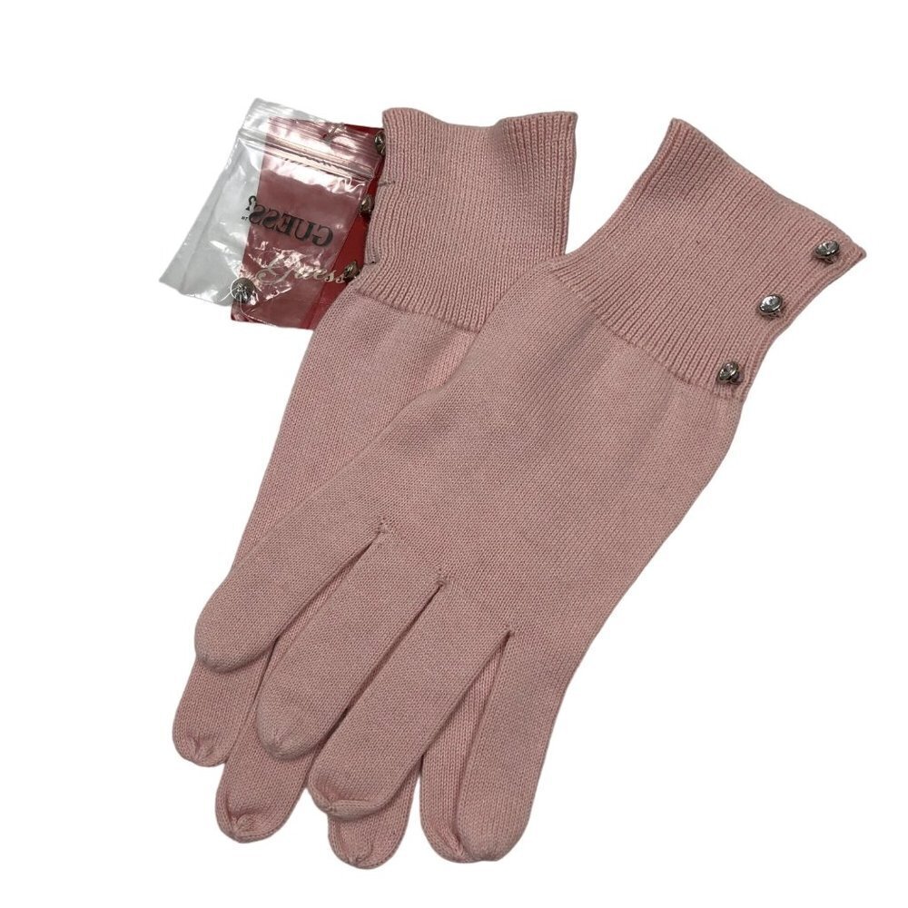GUESS PINK  CHRYSTAL BUTTONS EMBELLISHED GLOVE 1 SIZE NEW WITH‎ TAG